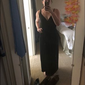 Black faux wrap American eagle maxi dress